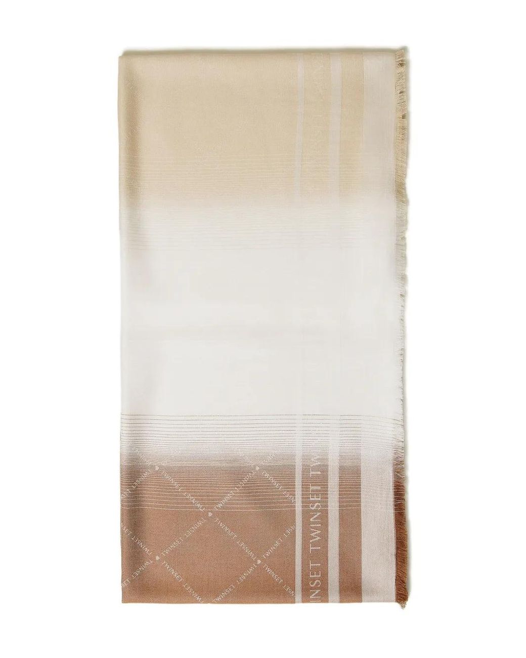 Sciarpa Jacquard Con Logo di Twinset in Natural
