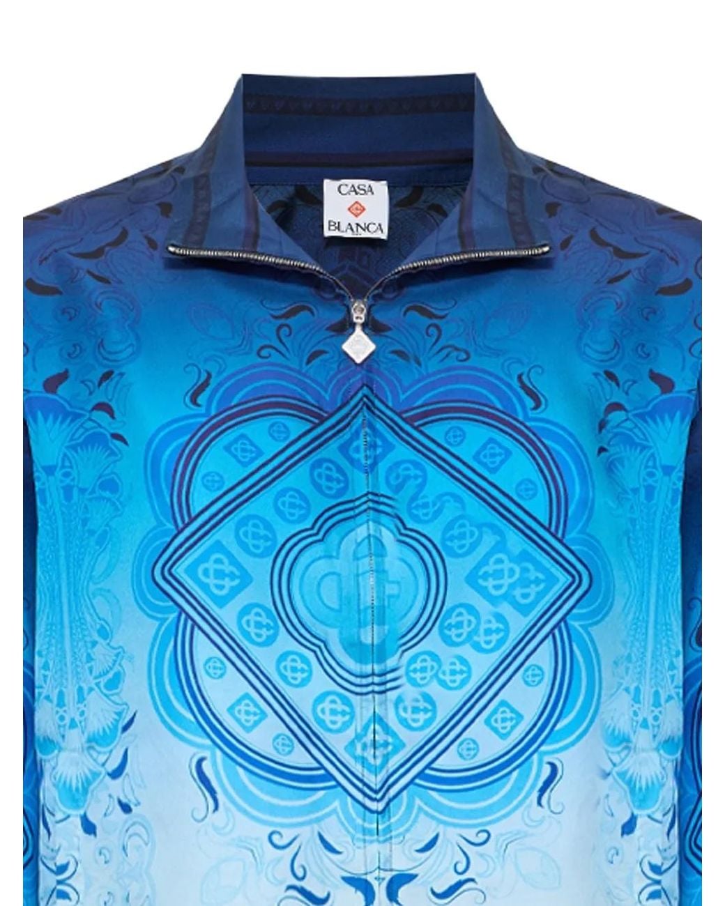 Casablanca Blue Gradient Egyptian Rug Silk Track Jacket