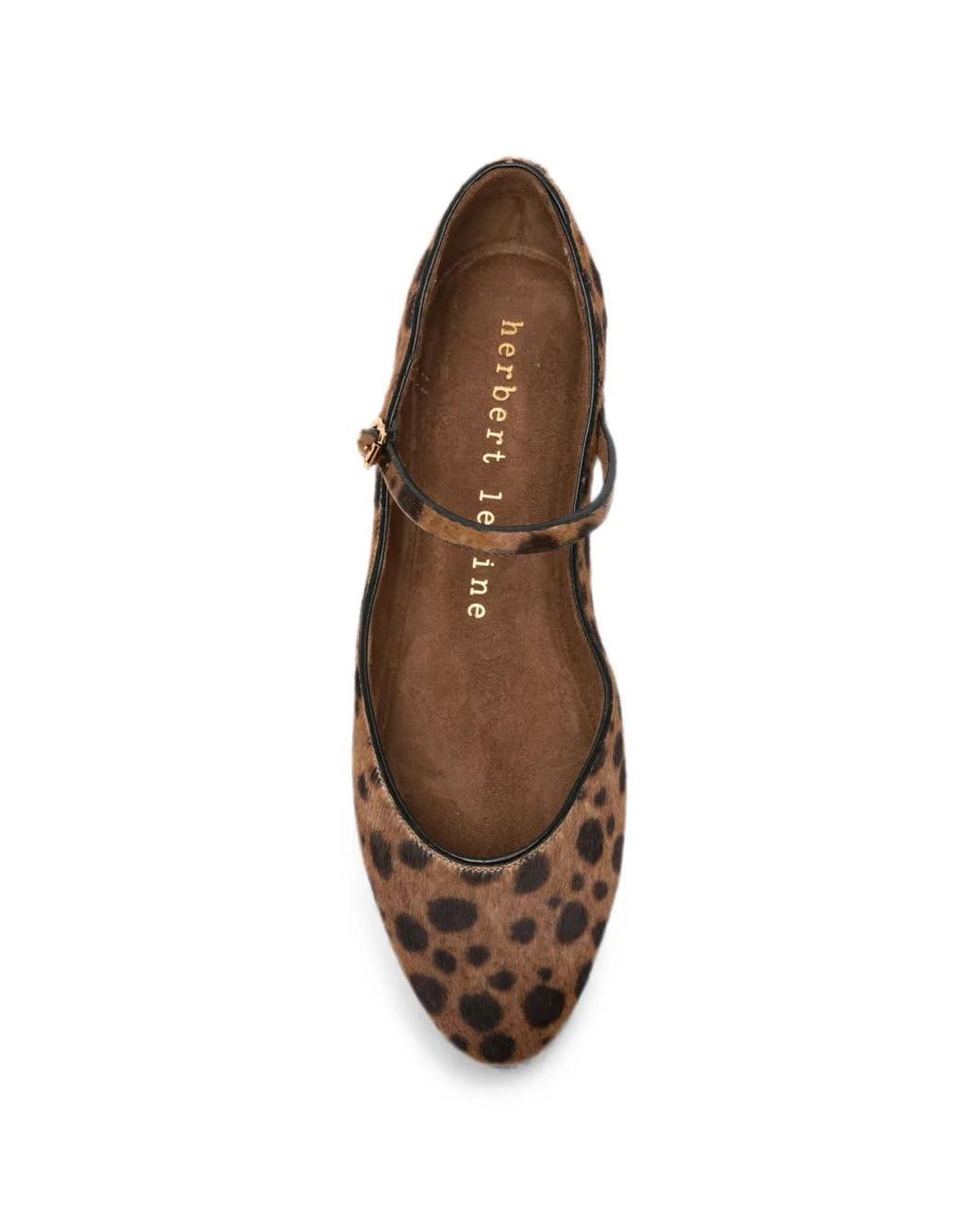 Herbert Levine White Rule The Day Leopard-Print Buckle-Strap Ballet Flats