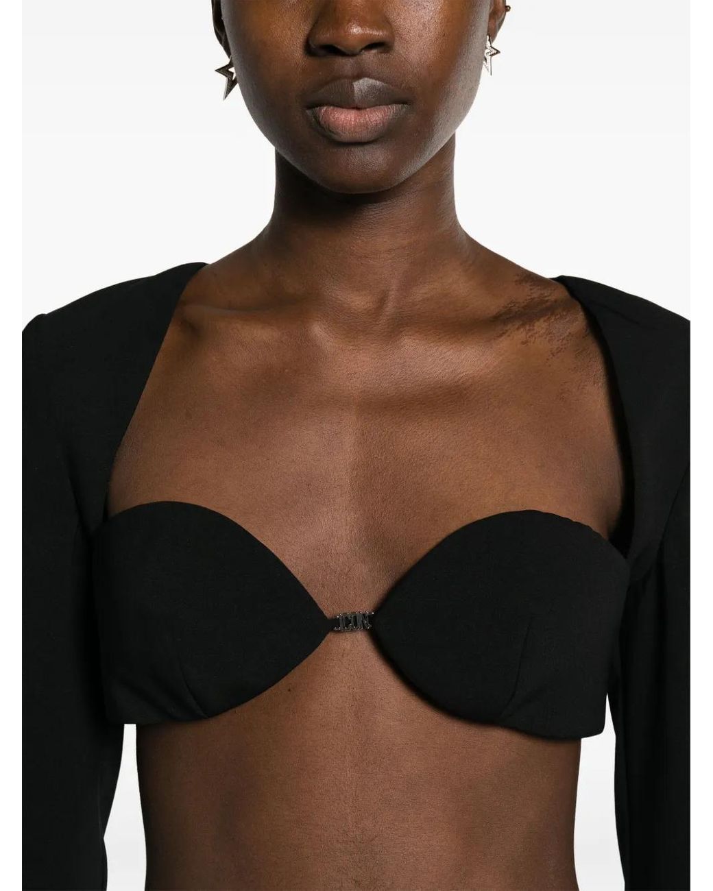 DSquared² Black Long-Sleeved Cropped Top
