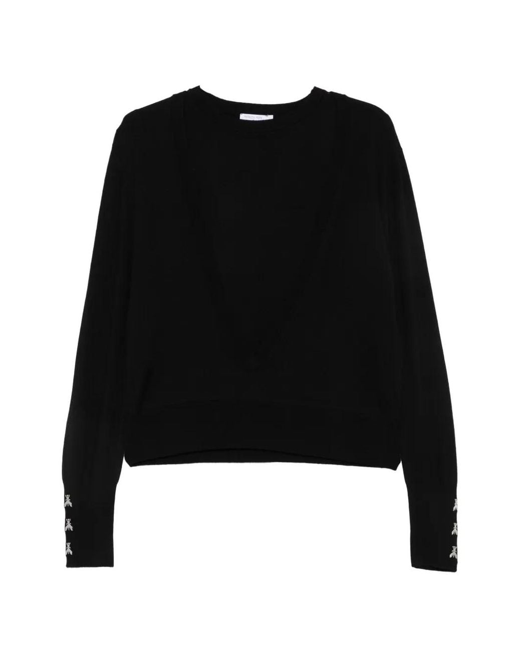 Patrizia Pepe Black Embellished Cut-Out Sweater