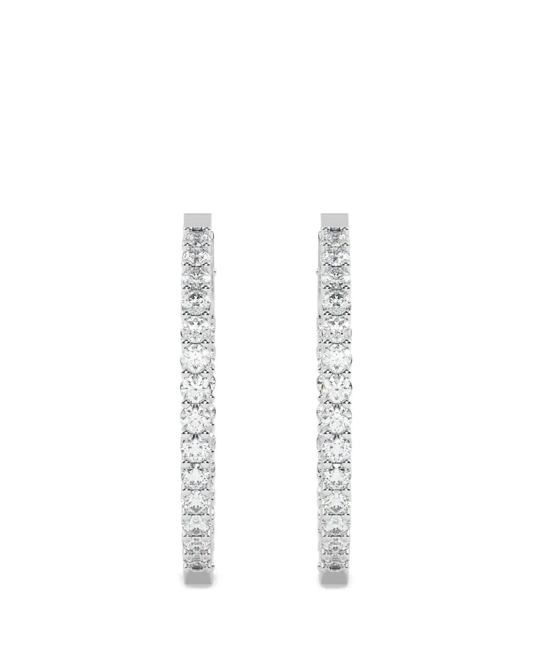 Diamond Essentials White Lab-Grown Diamond Oval Hoop Earrings
