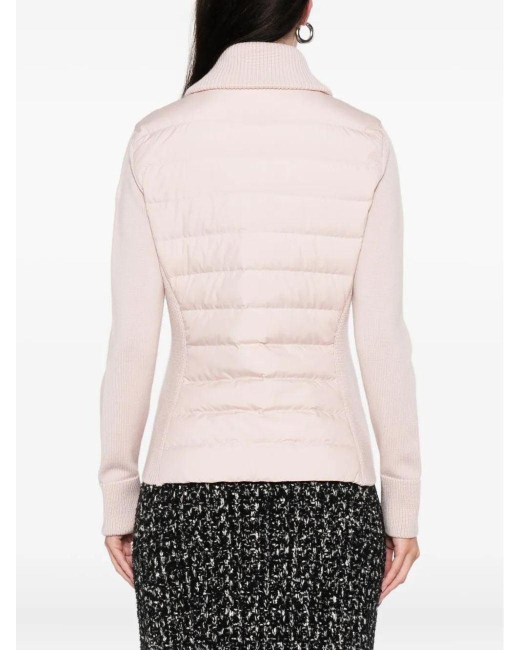Moncler Pink Zip-Fastening Quilted Cardigan