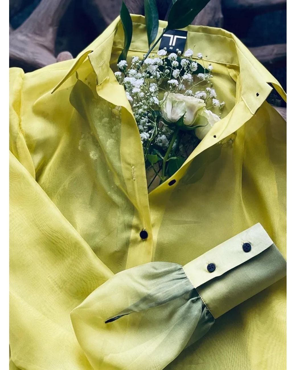 Tessitura Body Couture Yellow Silk Shirt