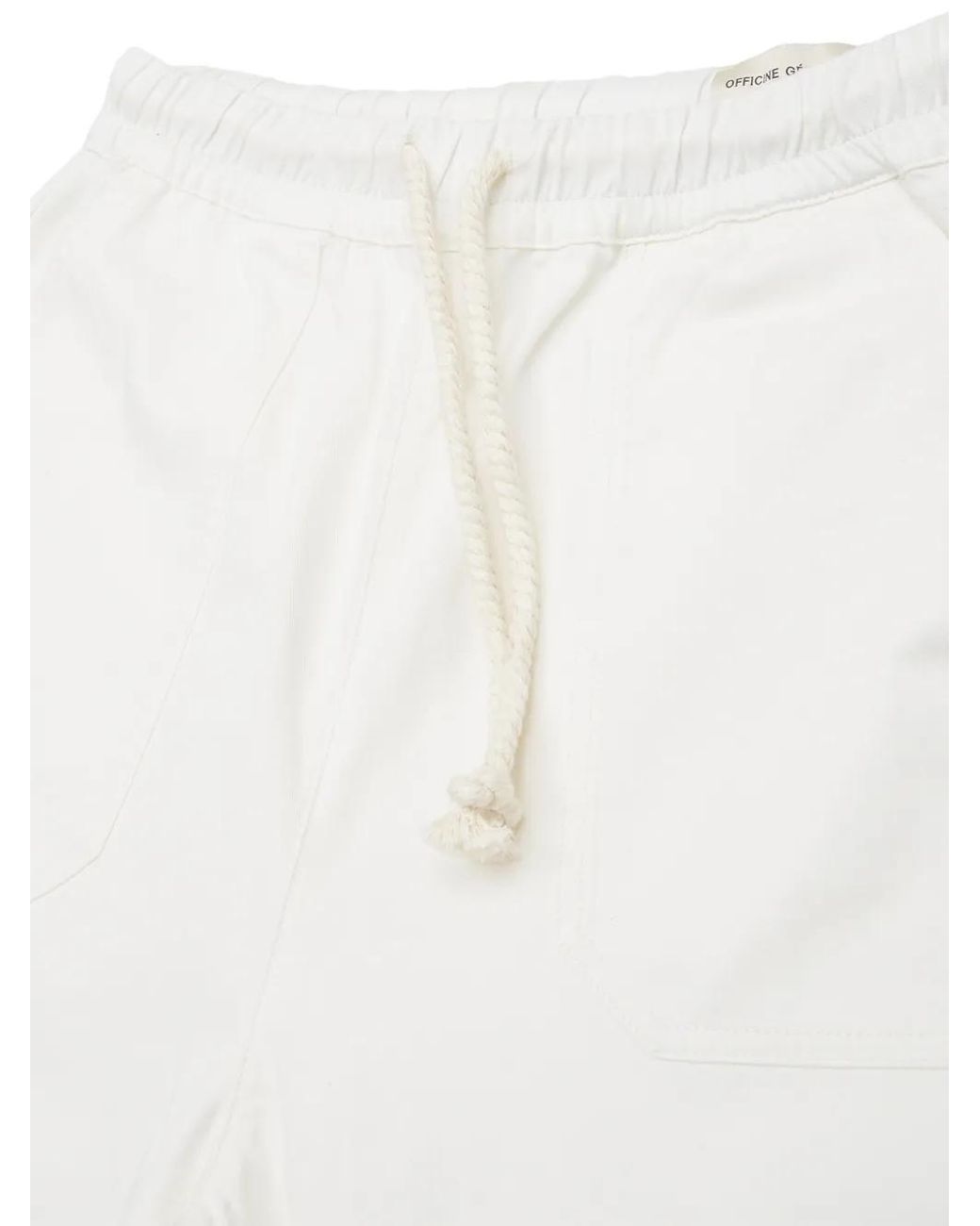 Officine Generale White Buttoned Pocket Trousers for men