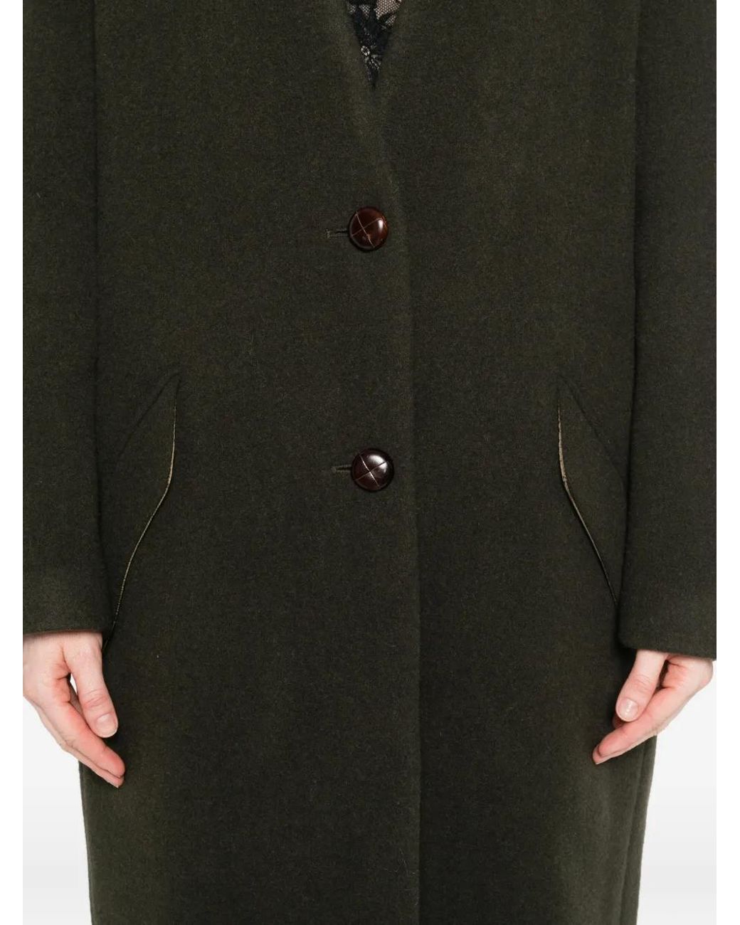 Isabel Marant Black Button-Front Patch-Pocket Coat