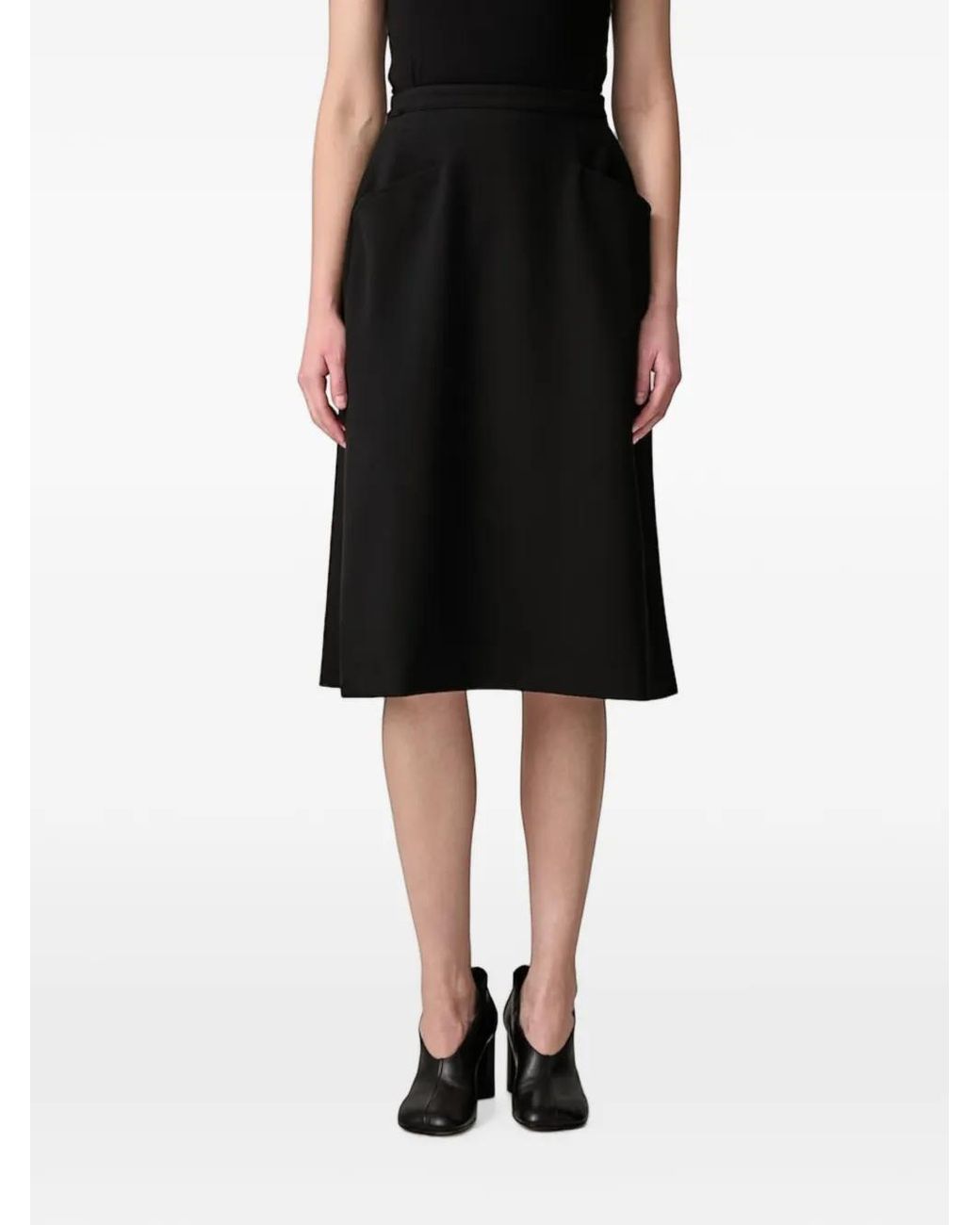 Vetements Black Back-Slit Flared Skirt