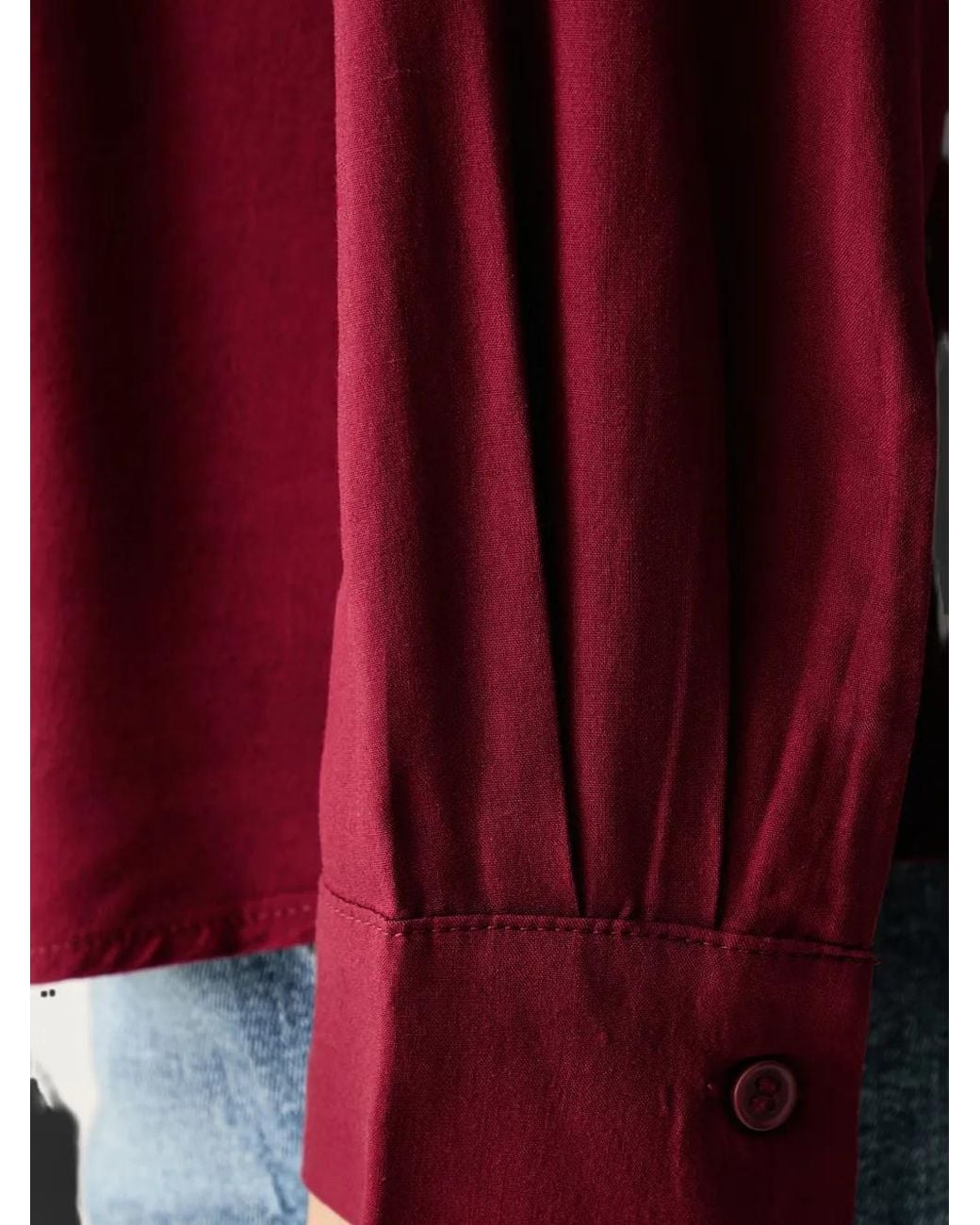 Benetton Red Button-Up Long-Sleeve Shirt