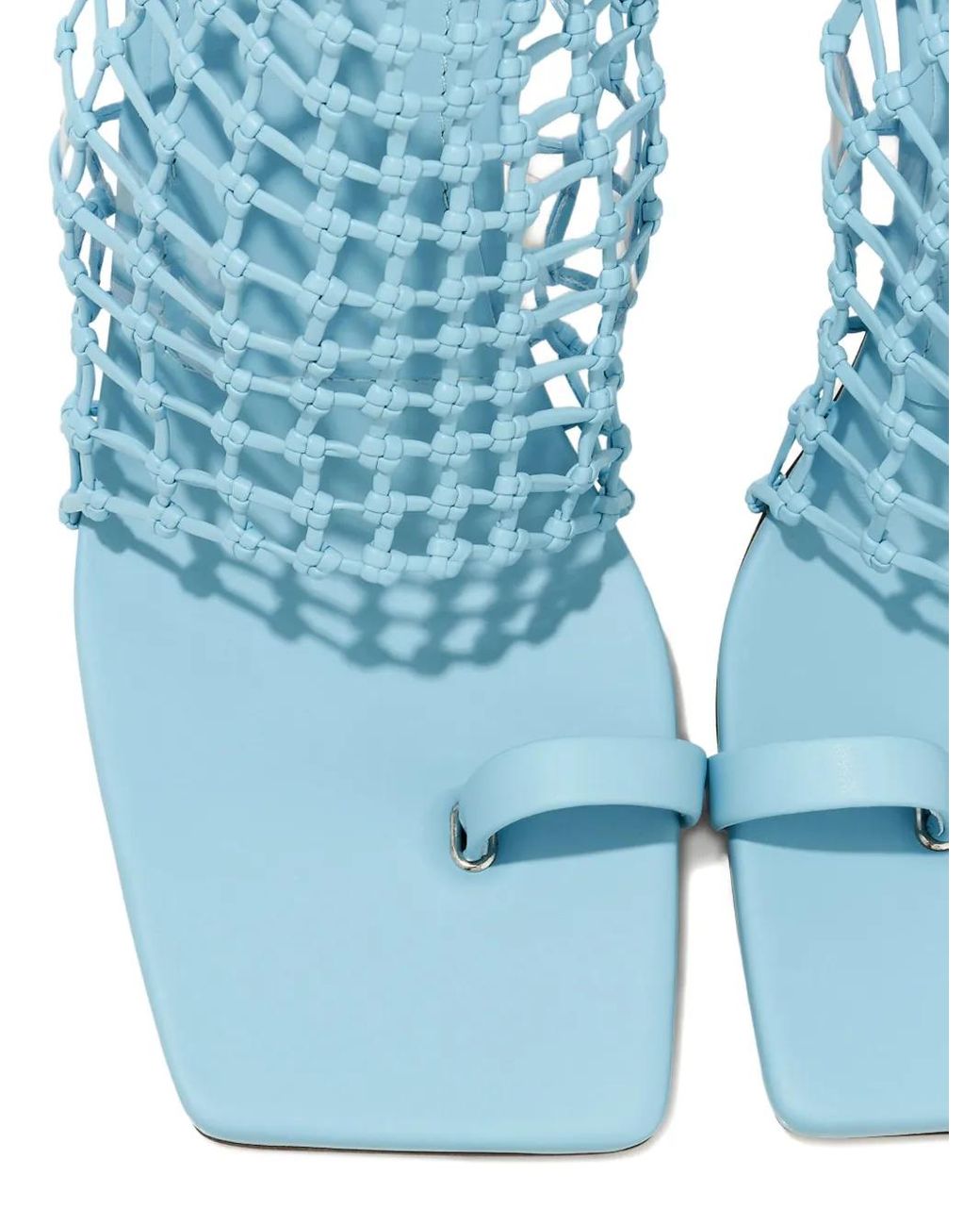 Le Silla Blue 100Mm Openwork Square-Toe Sandals