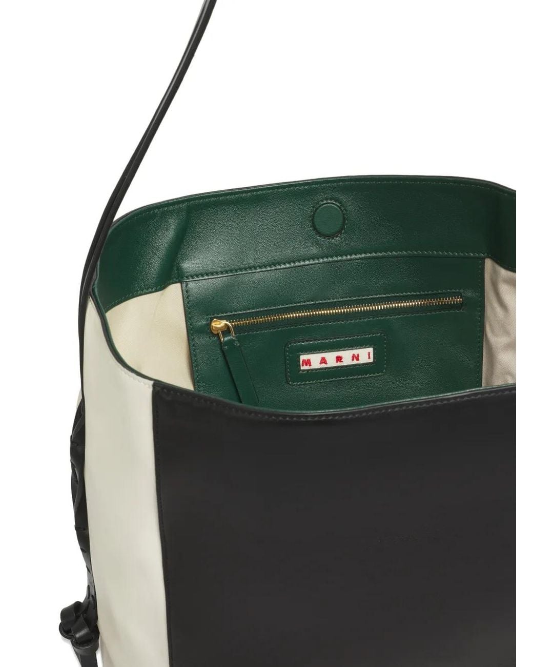 Marni Black Leather Pod 2.0 Large Shoulder Bag