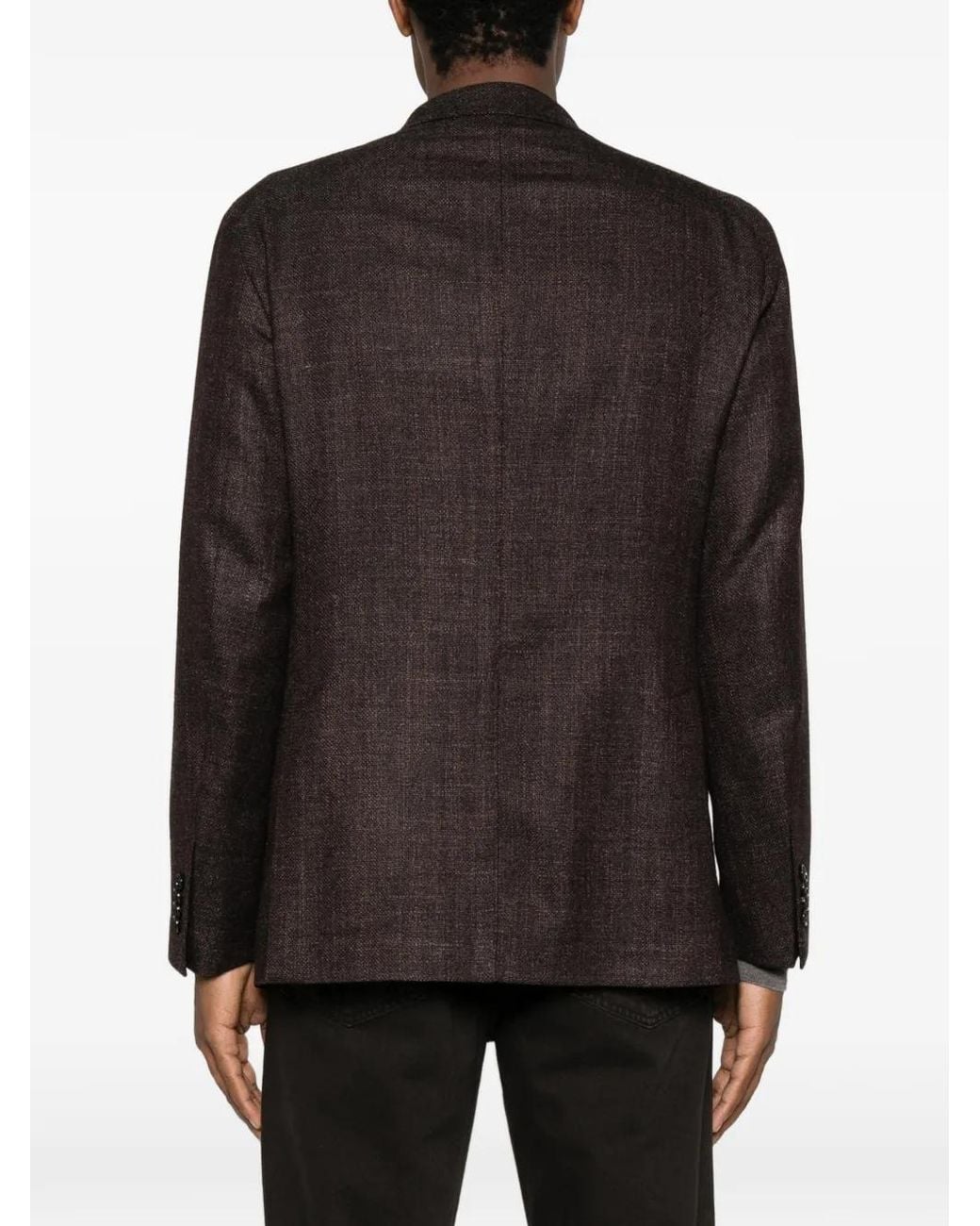 Tagliatore Brown Single-Breasted Buttoned Blazer for men