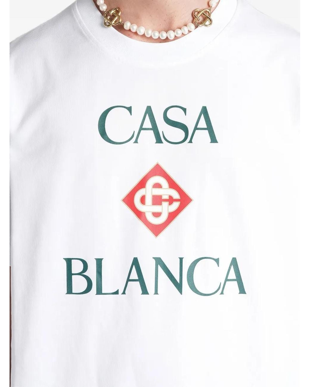 Casablanca White Classic T-Shirt for men