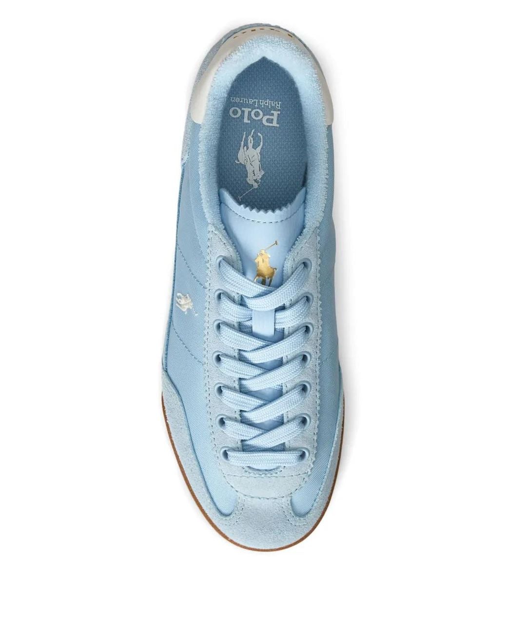 Polo Ralph Lauren Blue Suede-Panel Sneakers