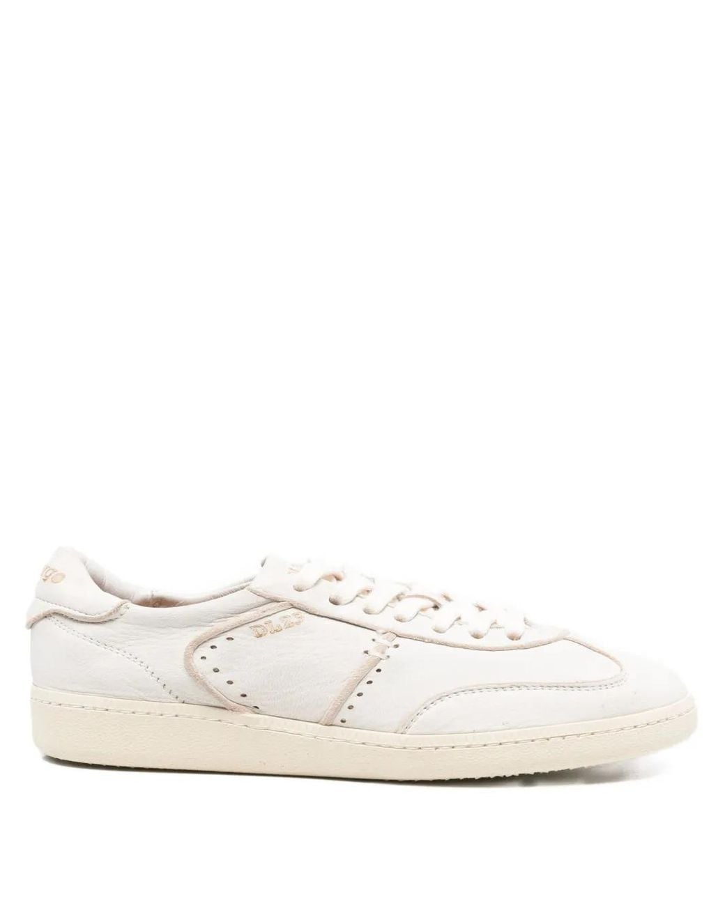 LEMARGO White Perforated-Leather Lace-Up Sneakers