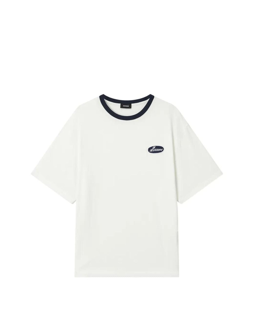 we11done White Logo-Patch Ringer T-Shirt