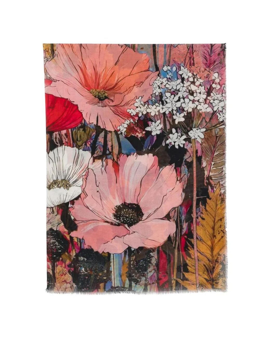 D'Aniello Pink Écharpe Fleurie À Motif Léopard
