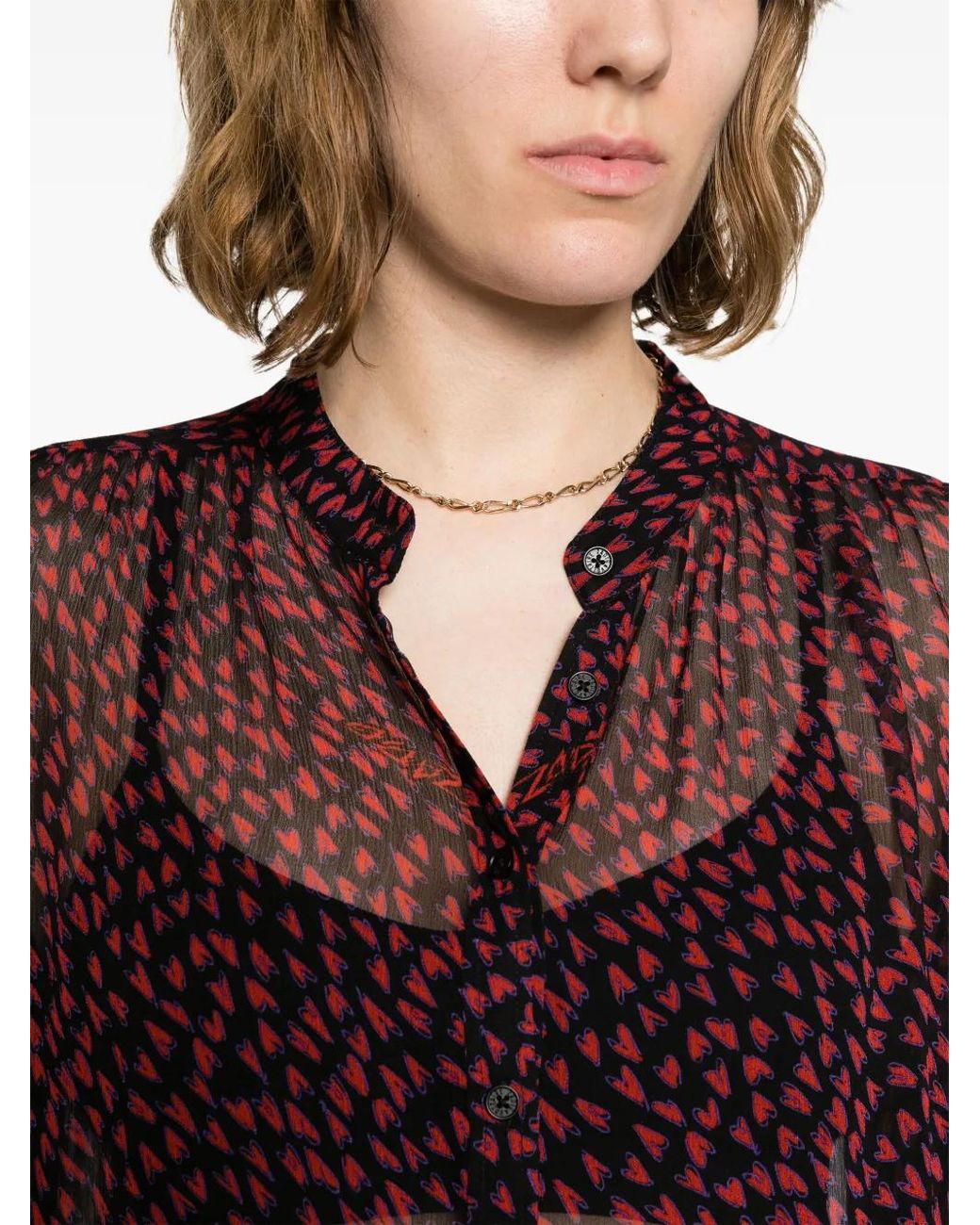Zadig & Voltaire Purple Tino Crush Semi-Sheer Shirt