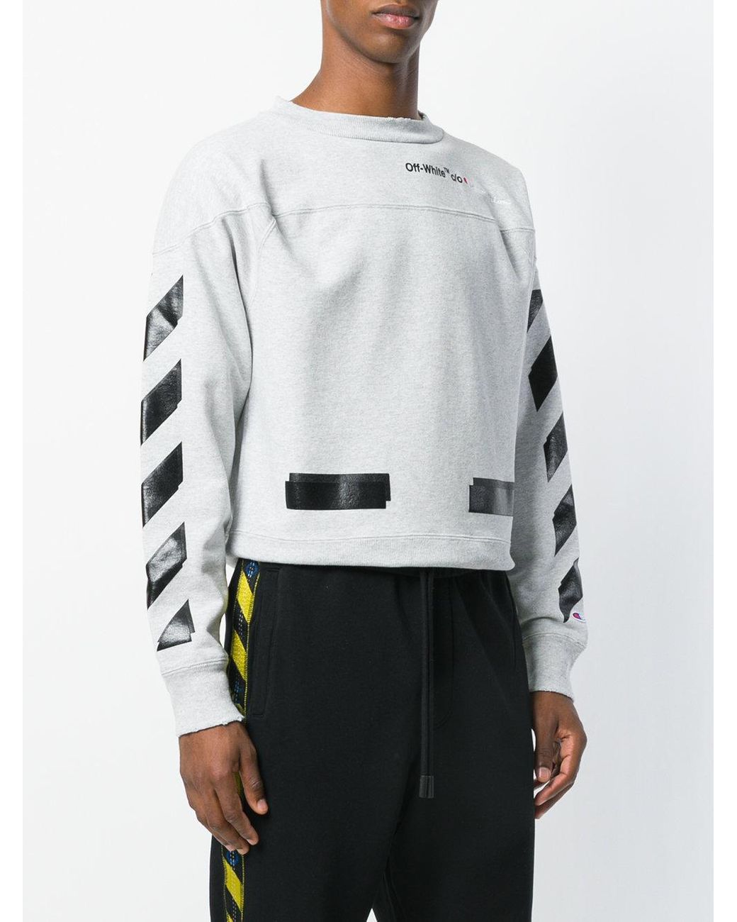 Sudadera x Champion con cuello redondo Off-White c/o Virgil Abloh de hombre  de color Gris | Lyst