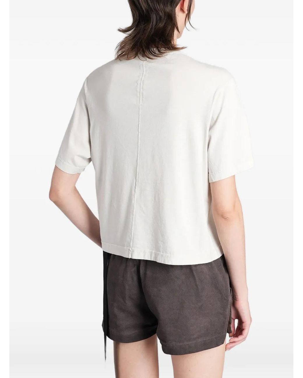 Rick Owens White Exposed-Seam T-Shirt