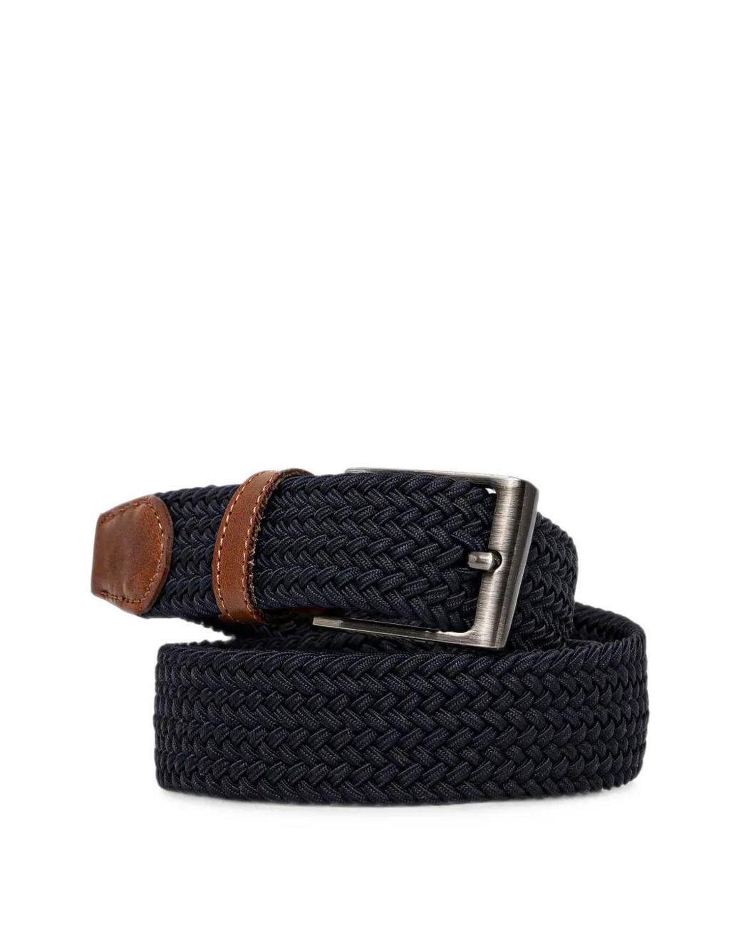 Les Deux Blue Ceinture À Design Tressé for men