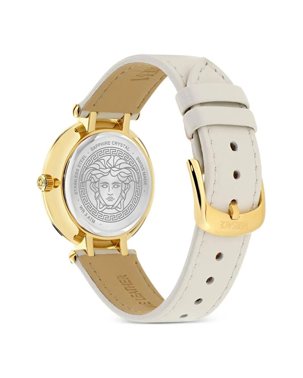 Reloj De 34 Mm Con Bisel Greca Versace de color Metallic