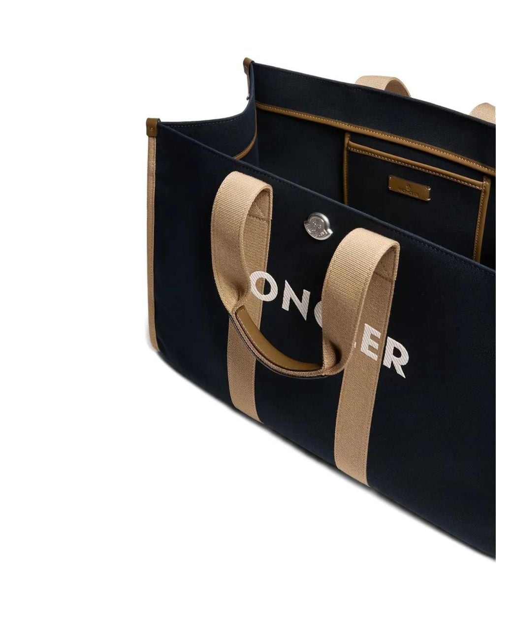 Moncler Blue Logo-Detail Canvas Tote Bag