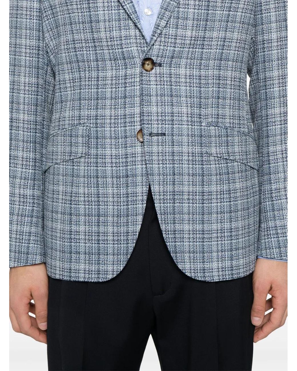 Etro Blue Single-Breasted Blazer for men
