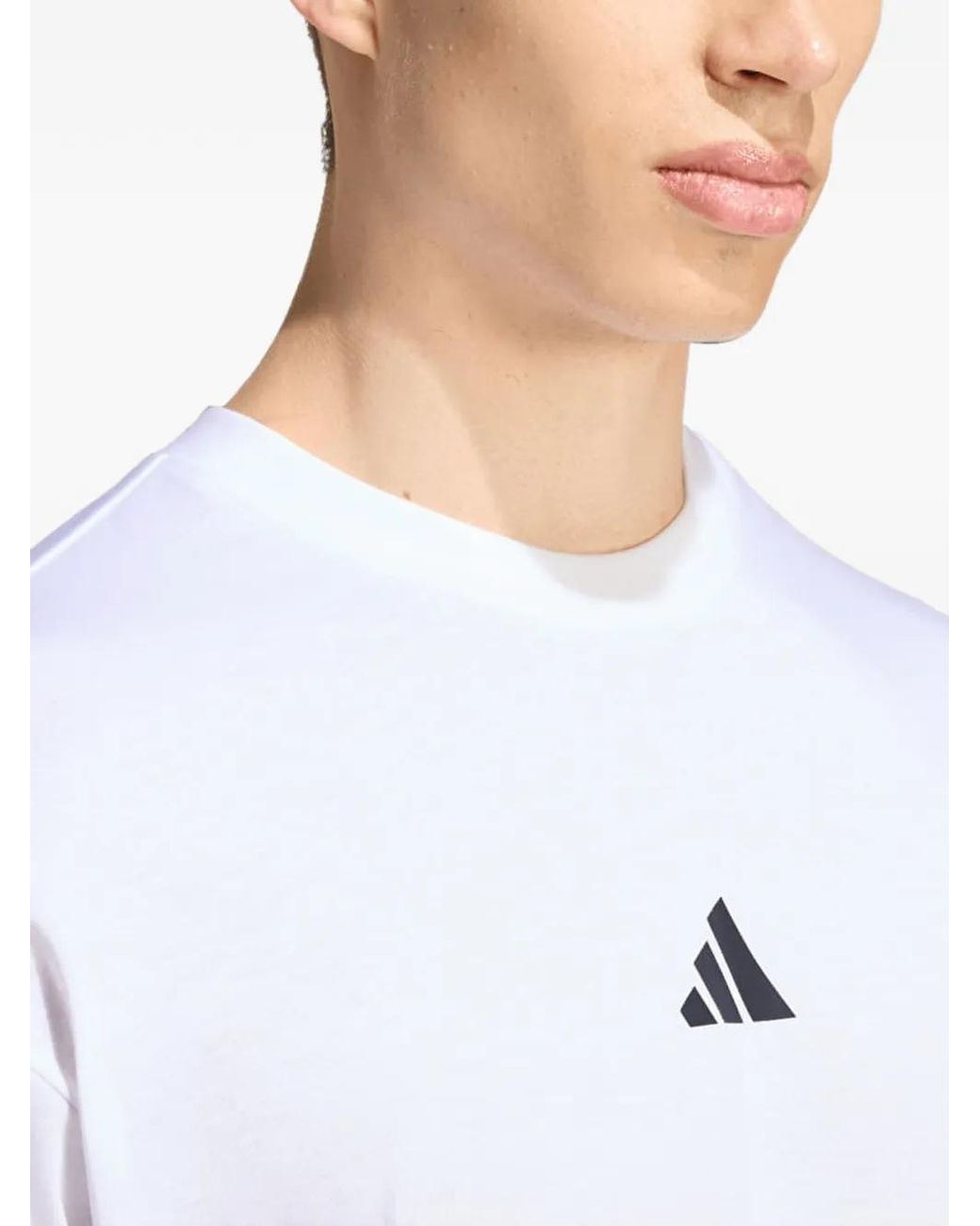 Adidas White Running State Of Mind Graphic-Print T-Shirt for men
