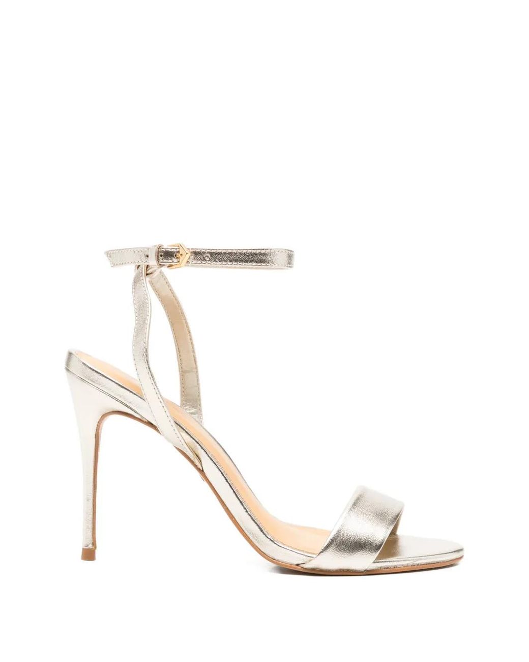 Carrano White Ankle-Strap Heeled Sandals