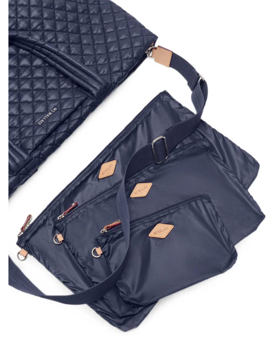 MZ Wallace Blue Large Metro Deluxe Quilted Tote Bag