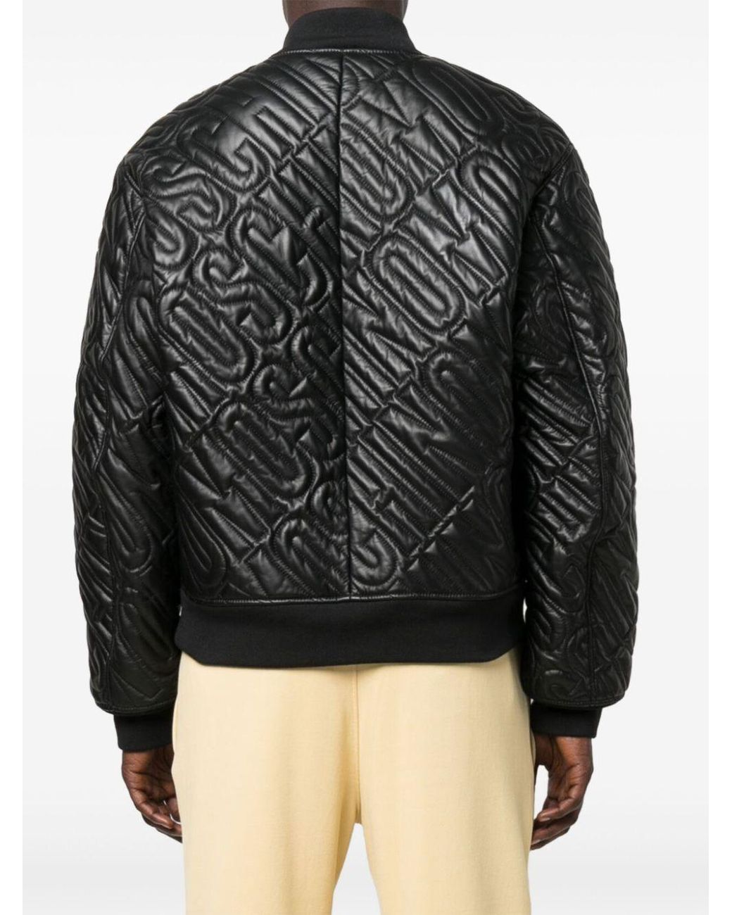 Moschino Logo Embossed Bomber Jacket in Black for Men Lyst UK