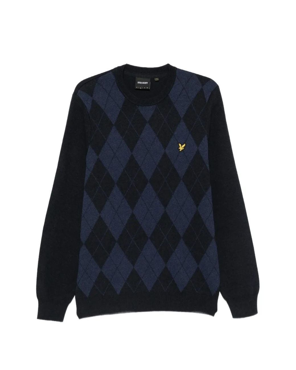 Lyle & Scott Blue Argyle-Pattern Sweater for men