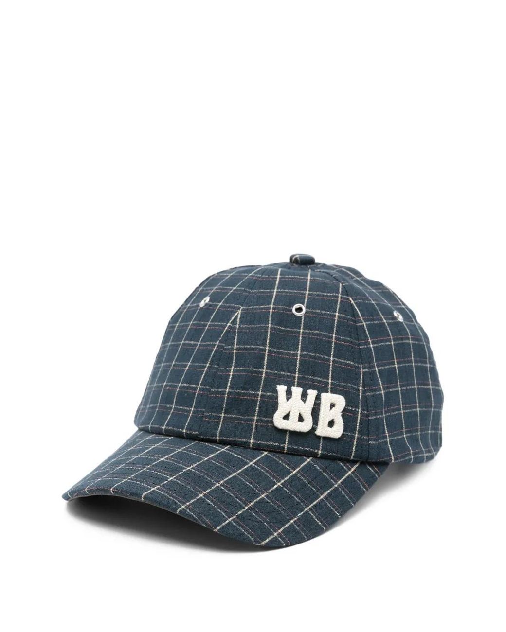 Cappello Da Baseball A Quadri di Wales Bonner in Blue