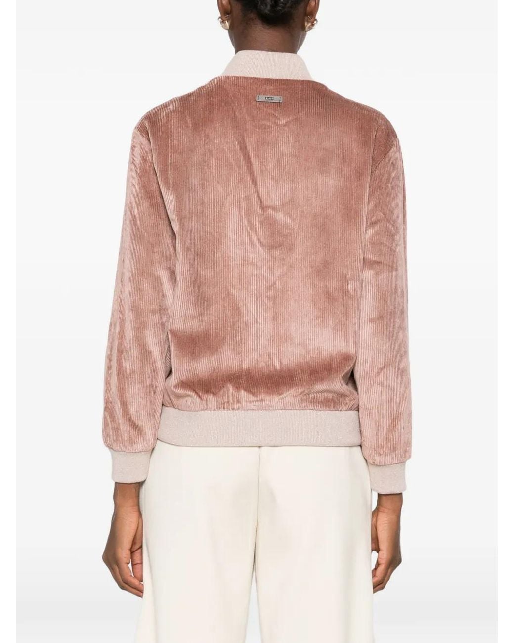 Peserico Pink Corduroy-Effect Bomber Jacket
