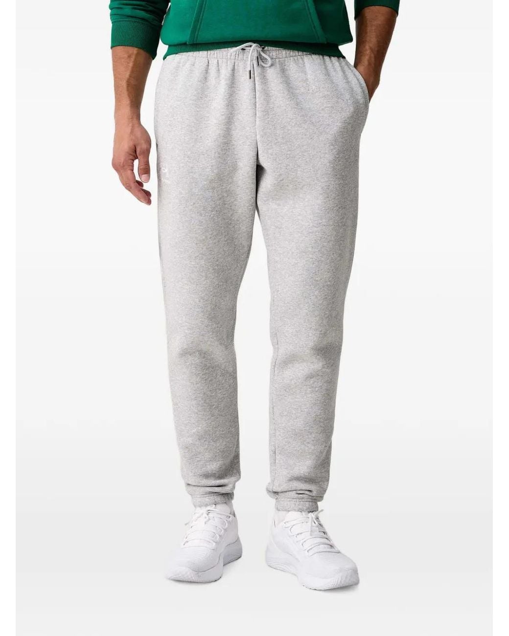 Under Armour Gray Ua Icon Logo-Embroidered Drawstring Track Pants for men