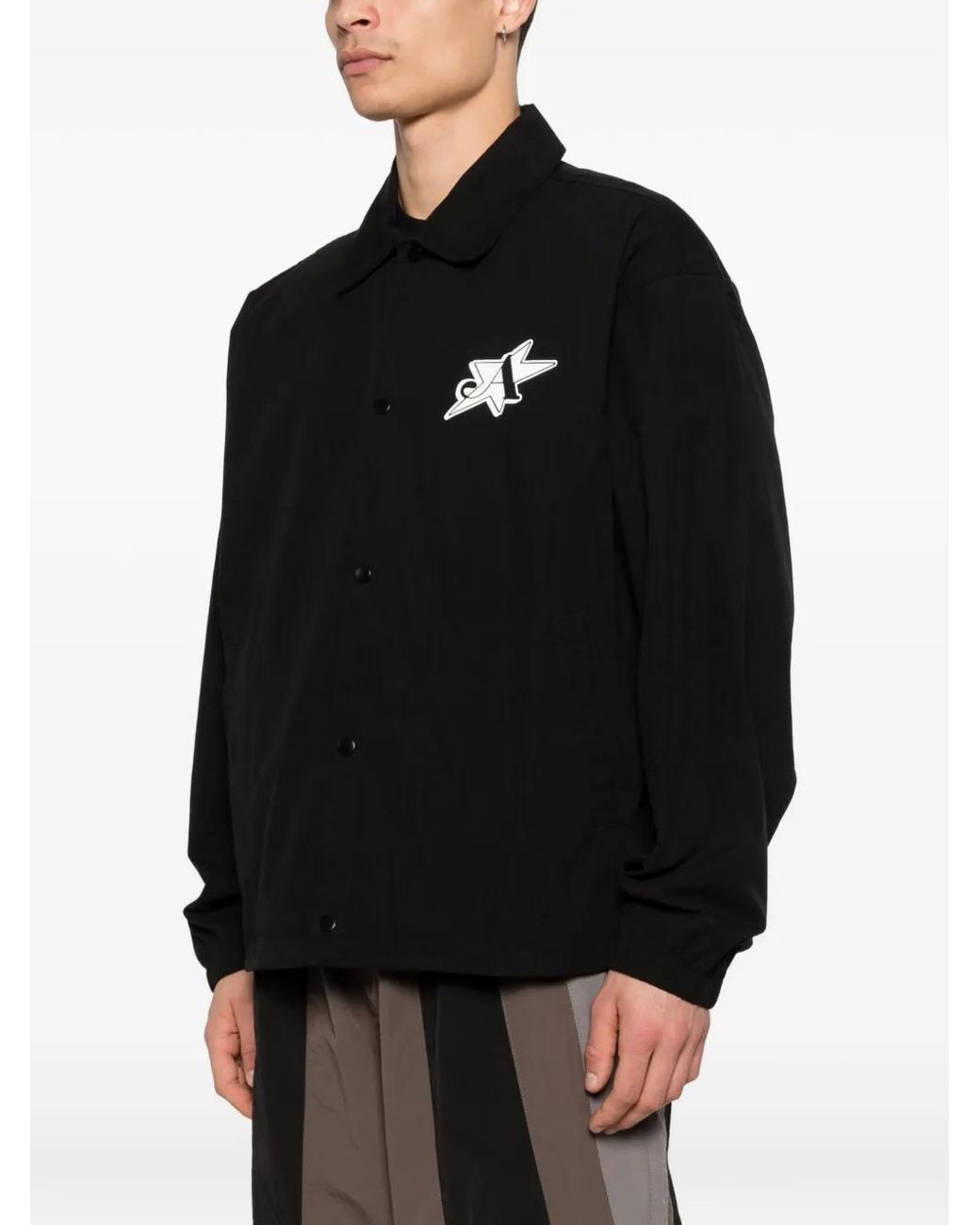 AWAKE NY Black E.S. Community Coaches Jacket for men