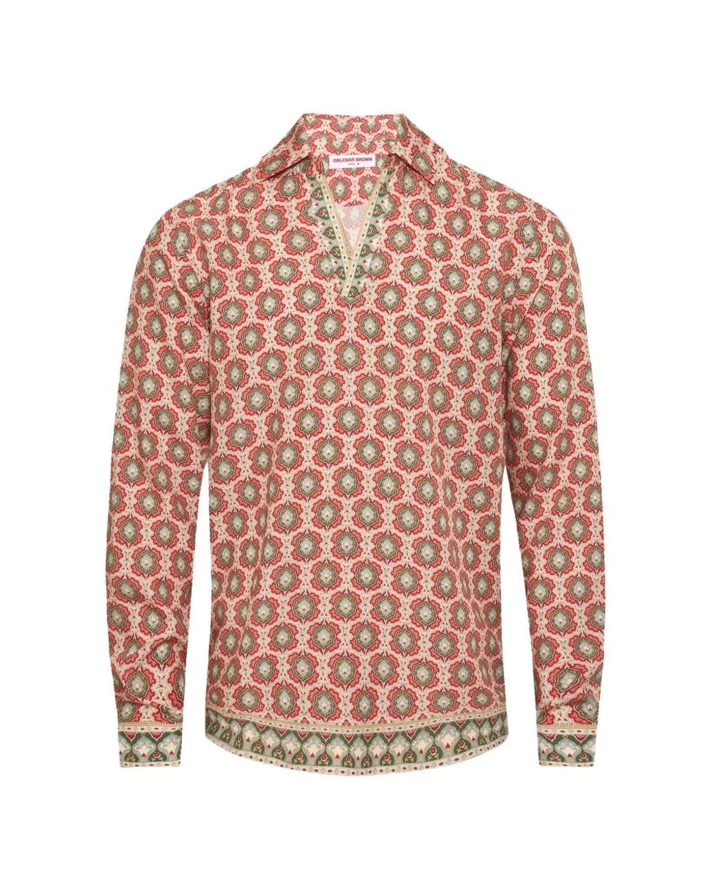 Orlebar Brown Pink Ridley Passetto Printed Shirt for men