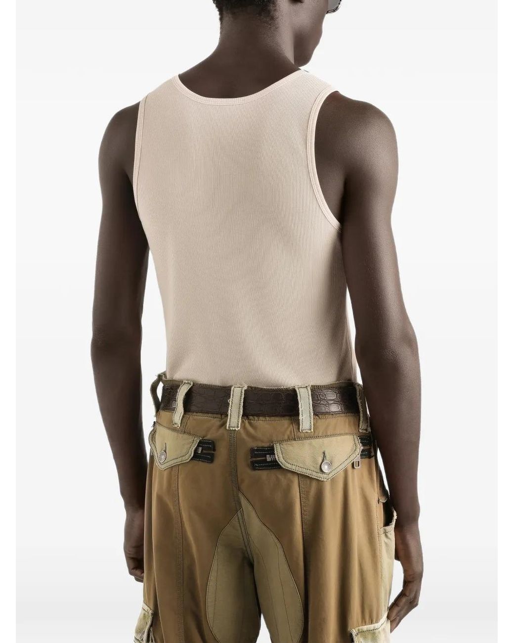 Dolce & Gabbana Natural Plaque Tank Top for men