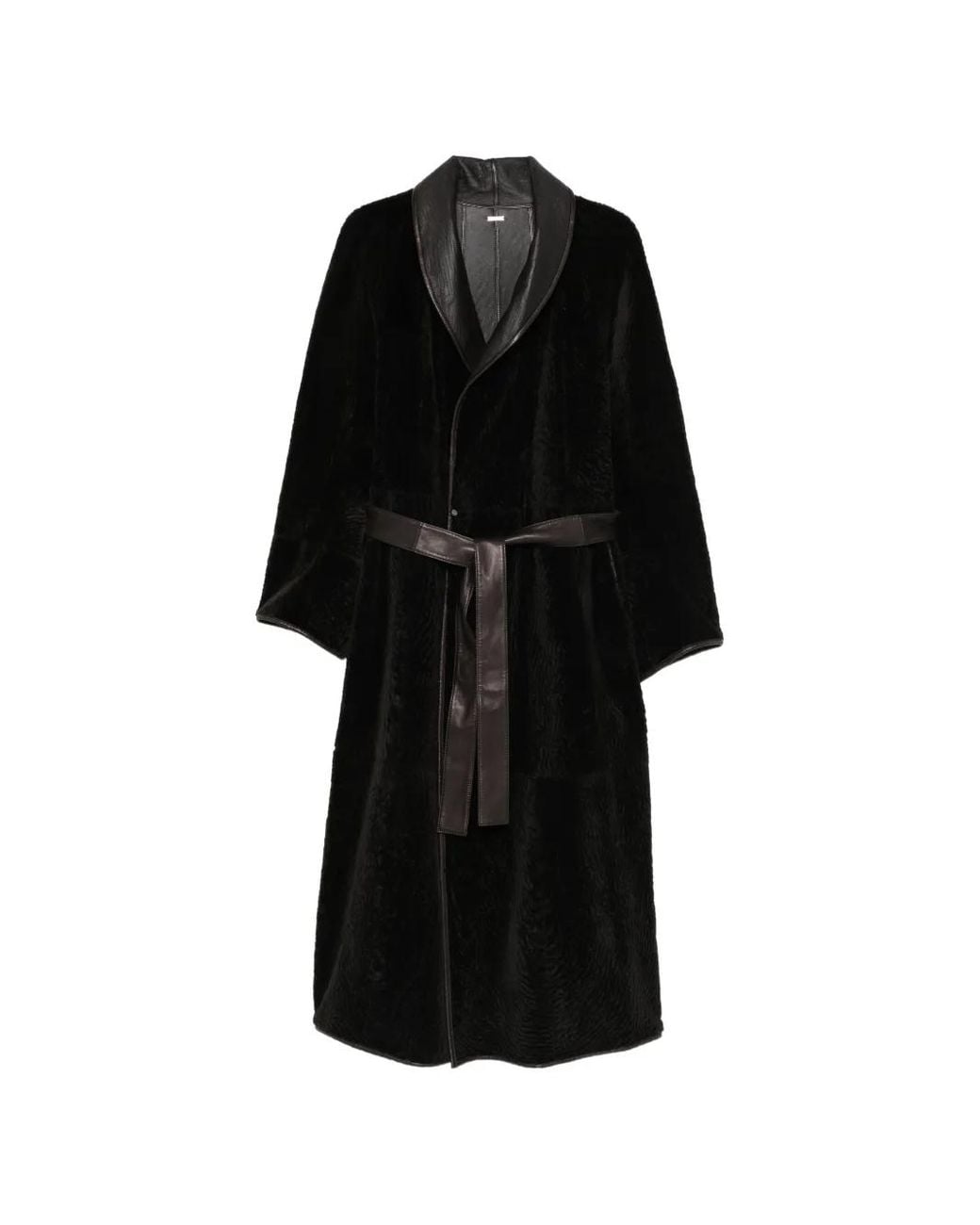 Petar Petrov Black Belted Lambskin Coat
