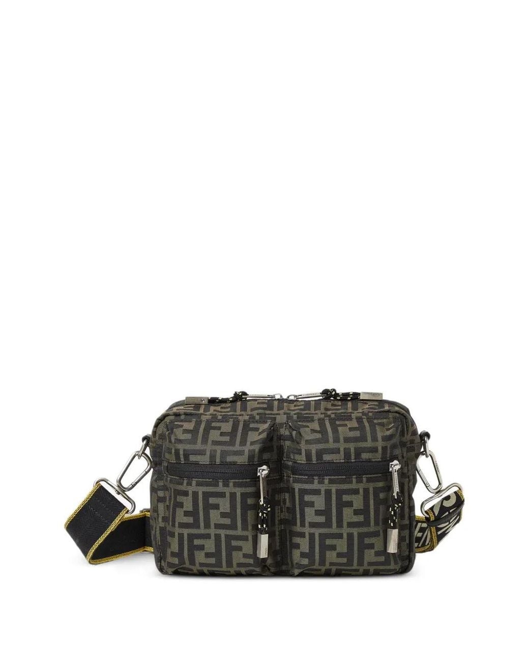 Fendi Gray Camera Case Superlight Ff Zucca Fabric Bag for men