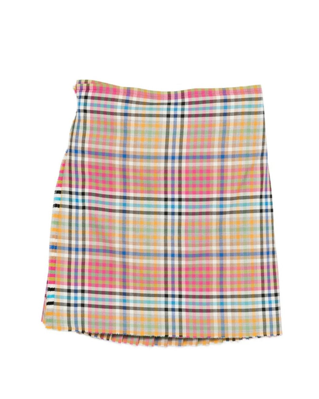 Vivienne Westwood White Plaid Frayed Skirt for men