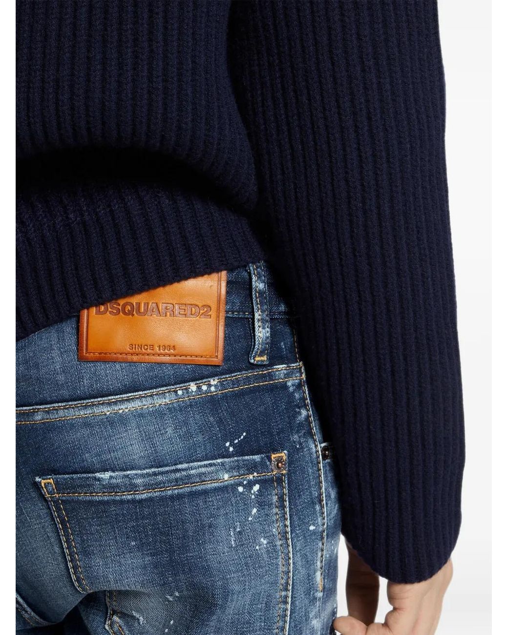 Vaqueros Con Parche Del Logo DSquared² de hombre de color Blue