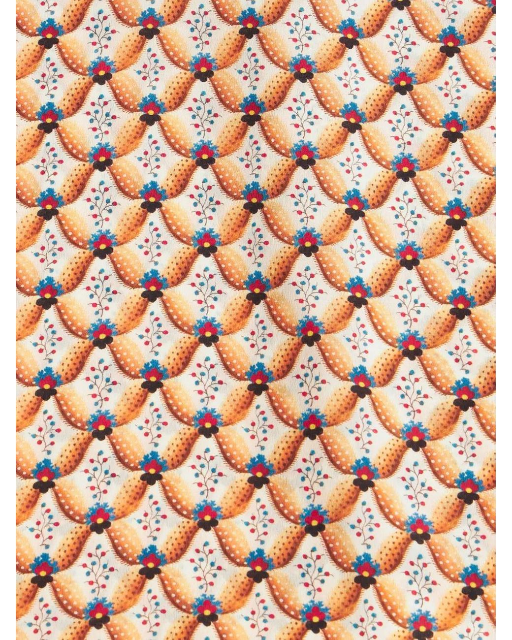 Etro Brown Floral-Print Silk Shirt