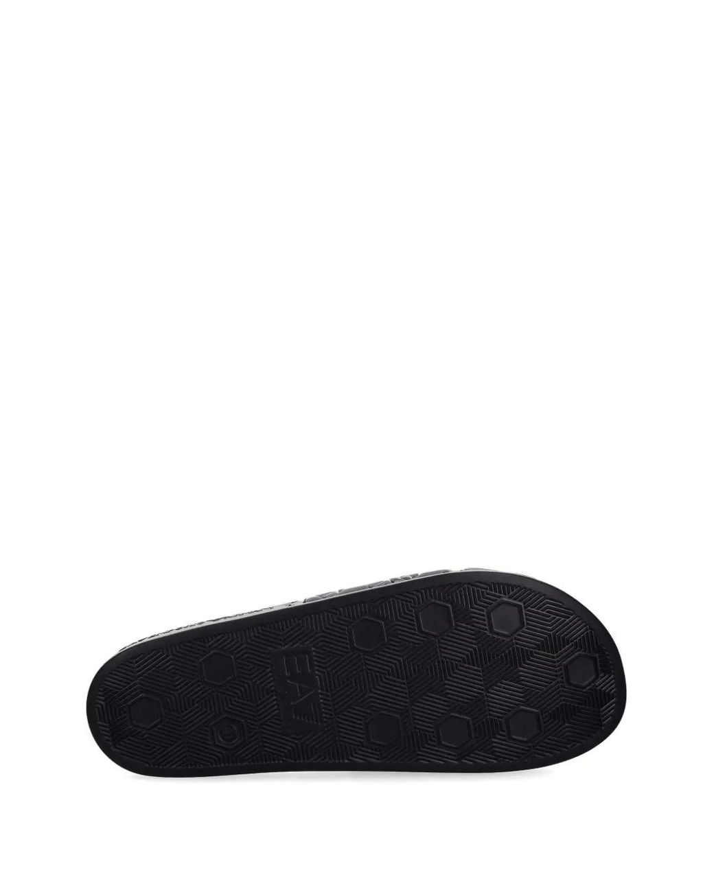EA7 White Logo-Embossed Slides