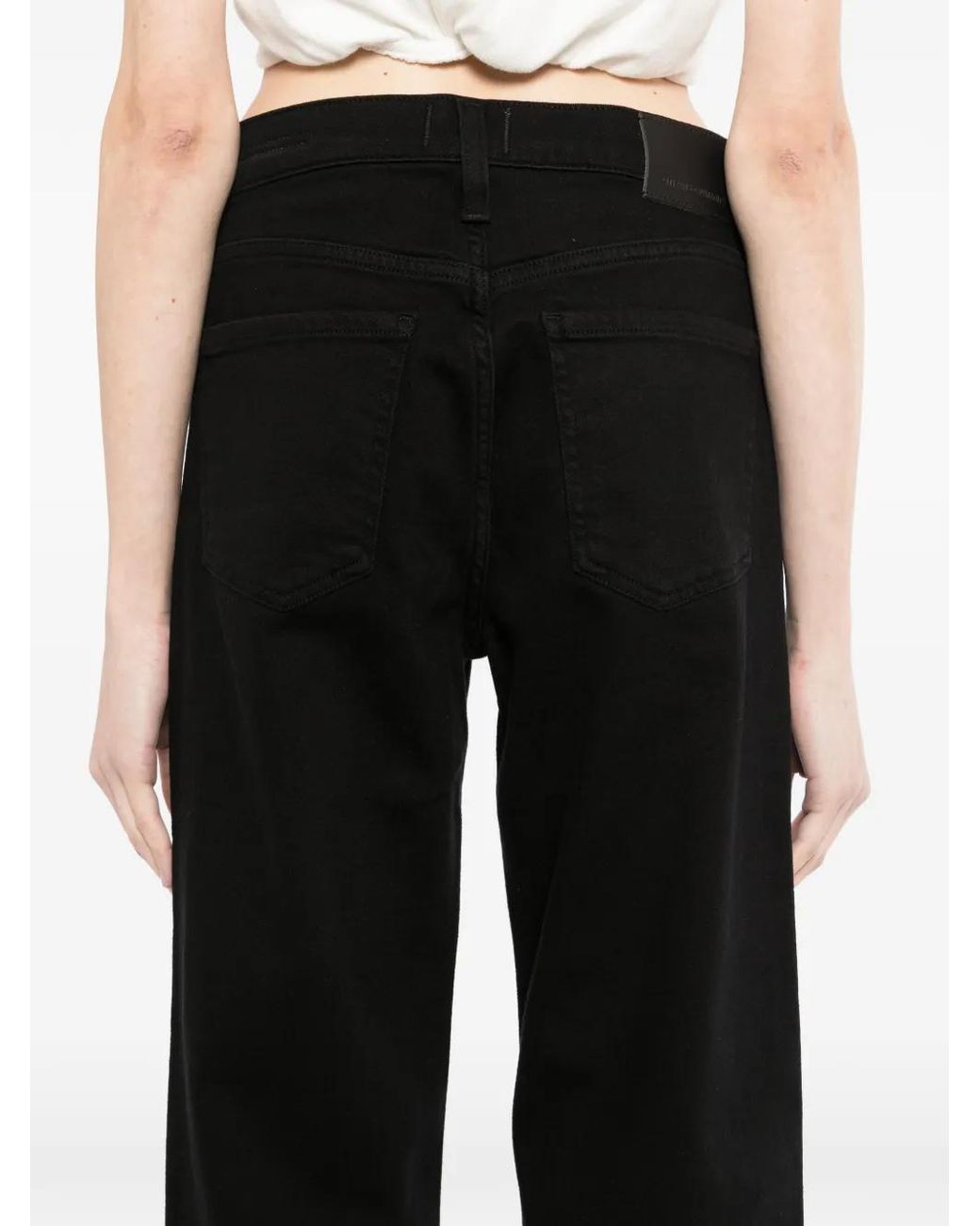 Citizens of Humanity Black Delfina Straight-Leg Jeans