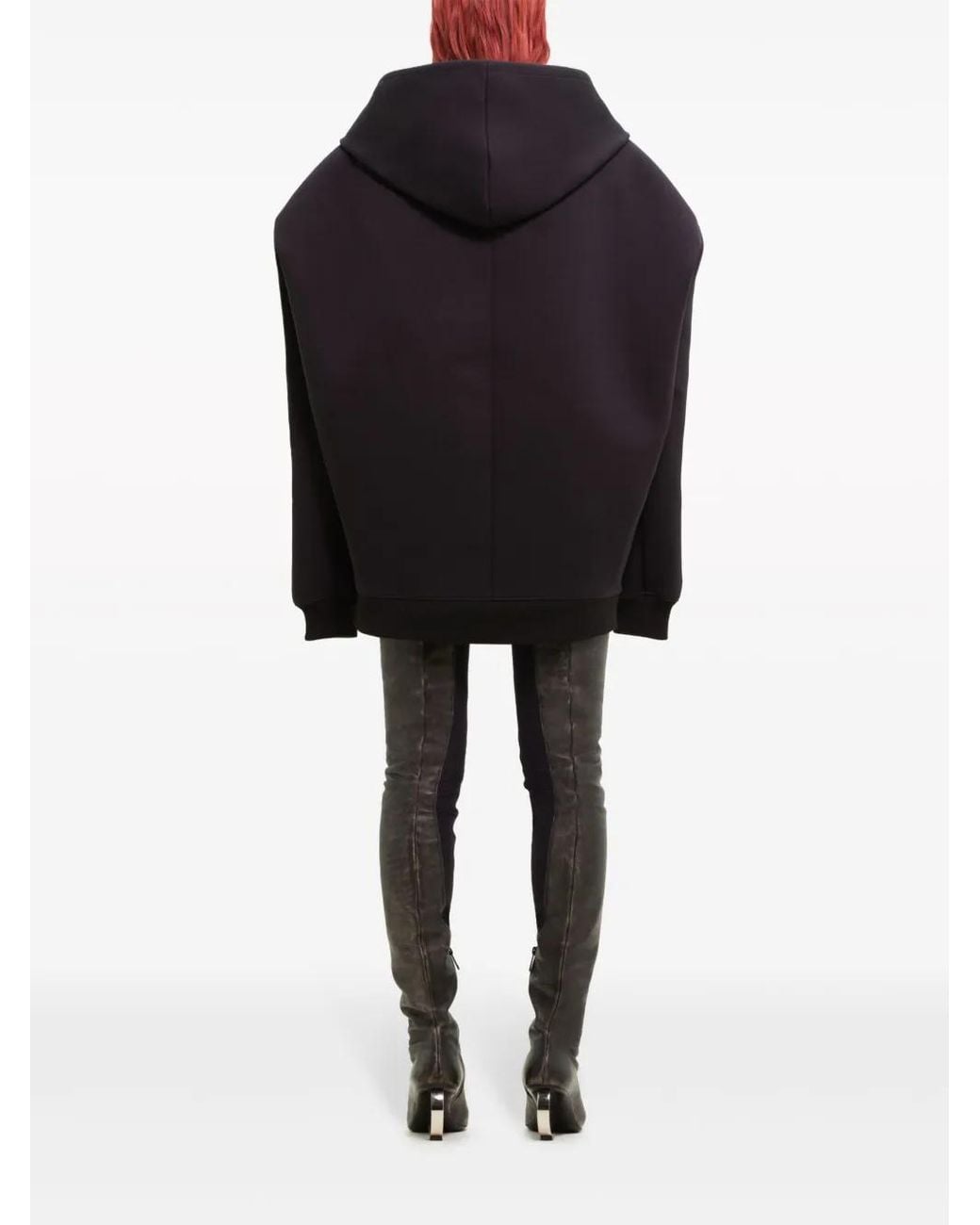Courreges Black Logo-Embroidered Hooded Dress