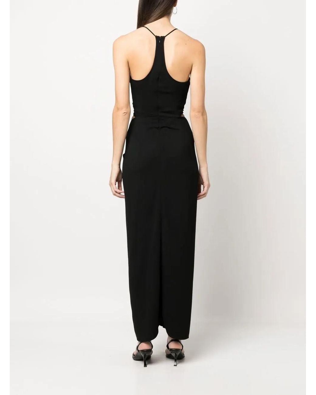 Christopher Esber Black Cut-Out Ruched Midi Dress