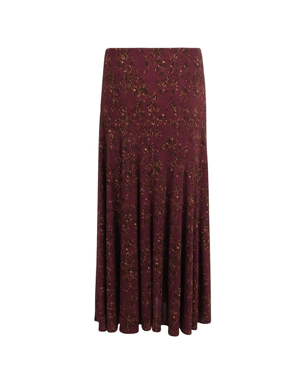 Ulla Johnson Purple Fiona Floral-Print Panelled Midi Skirt