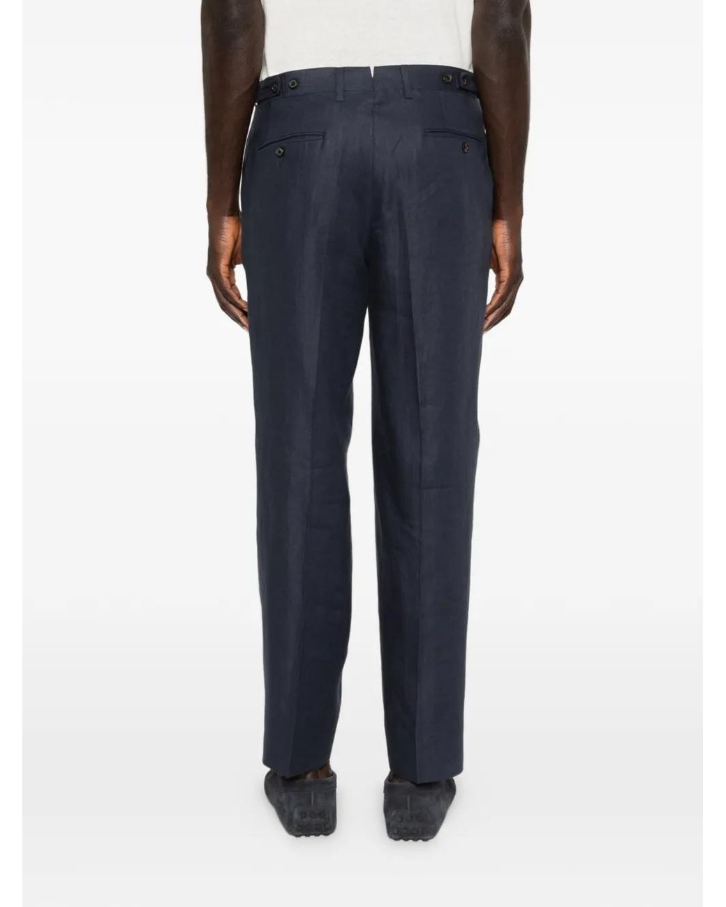 Corneliani Blue Belt-Loops Trousers for men