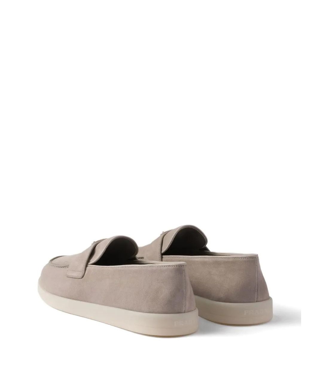 Prada Gray Suede Loafers for men